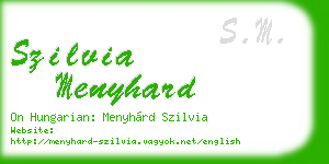 szilvia menyhard business card