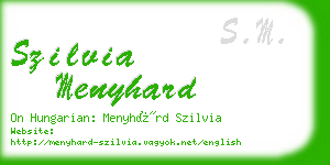 szilvia menyhard business card